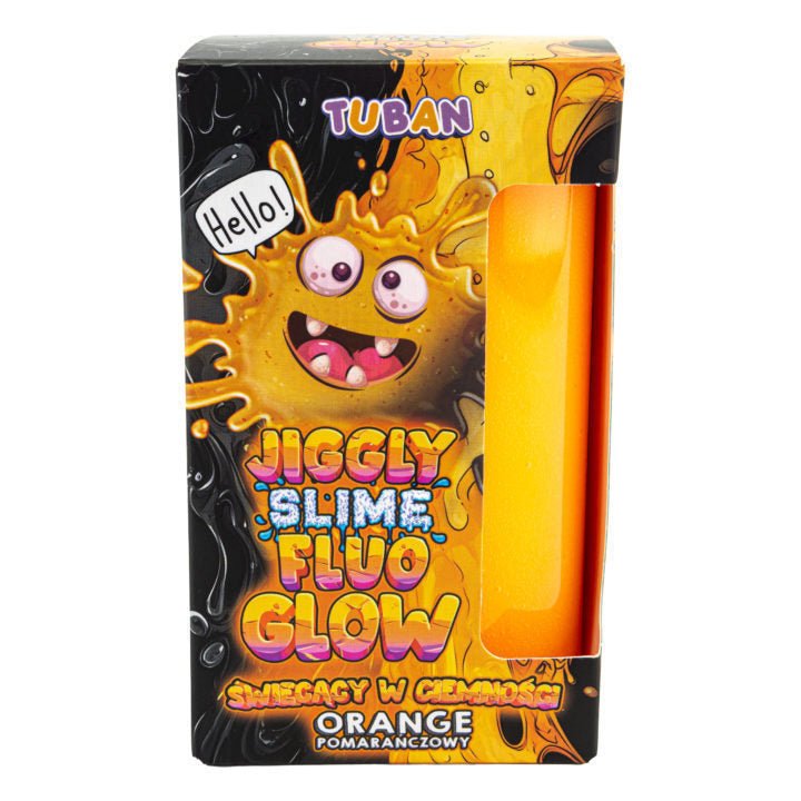Glow in the dark slijm Jiggly Fluo Glow oranje - 430 g - Sensorisch speelgoed Tuban - In den Olifant