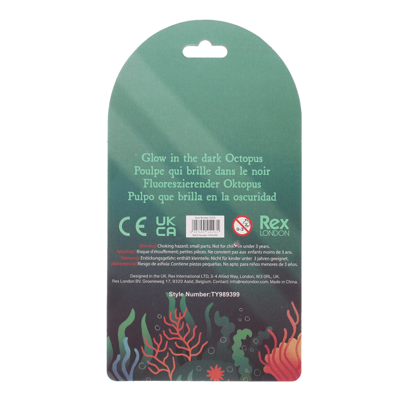 Glow in the dark squishy toy - Octopus - Speelfiguren REX London - In den Olifant