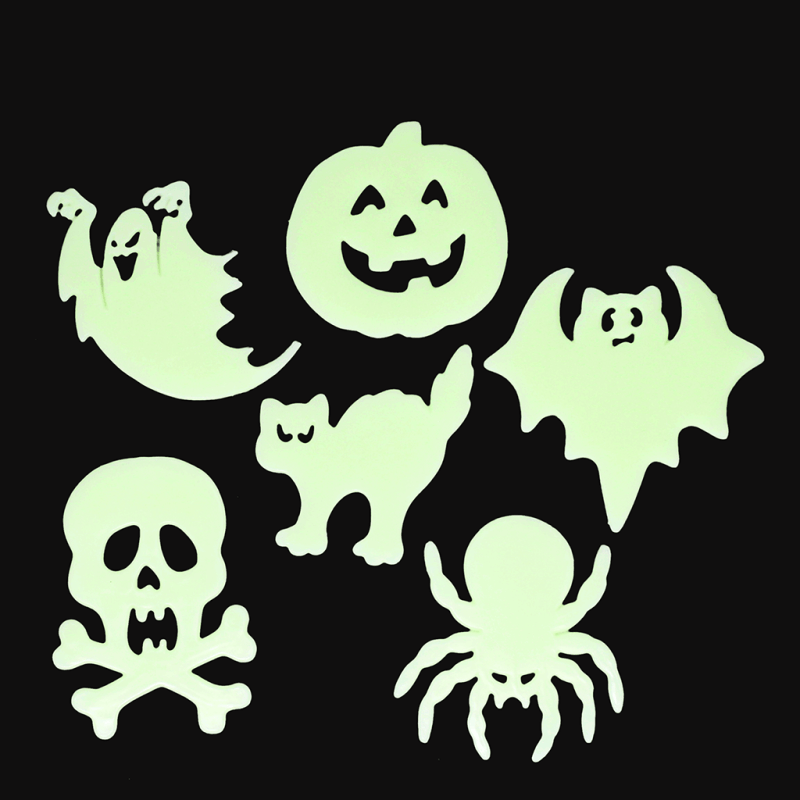 Glow in the dark stick - on shapes - Spooky - set van 12 - Muurdecoratie REX London - In den Olifant