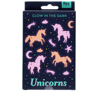 Glow in the dark stick - on shapes Unicorns - set van 24 - Muurdecoratie REX London - In den Olifant