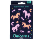 Glow in the dark stick - on shapes Unicorns - set van 24 - Muurdecoratie REX London - In den Olifant