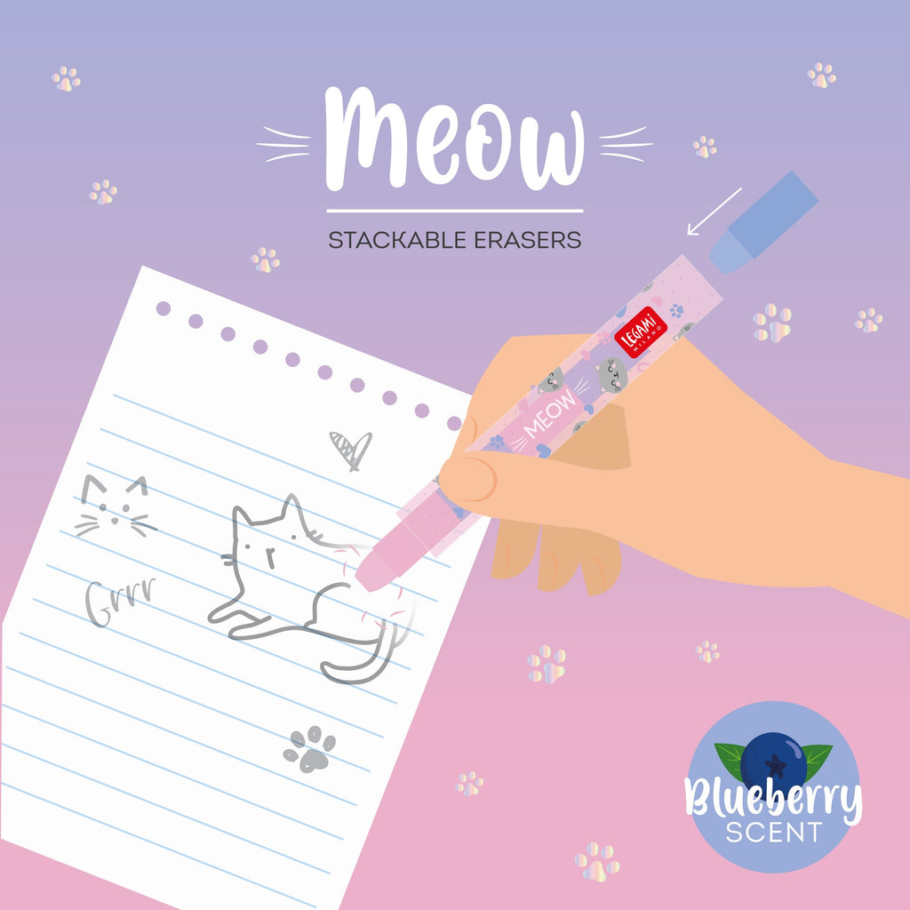 Gom Meow - Stackable Erasers Kitty - Schrijfwaren Legami - In den Olifant