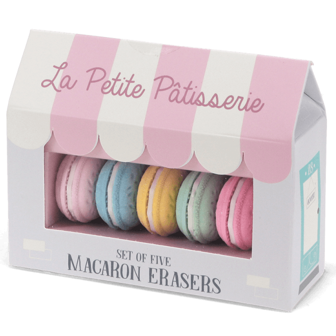 Gommen Macarons - set van 5 - Schrijfwaren REX London - In den Olifant