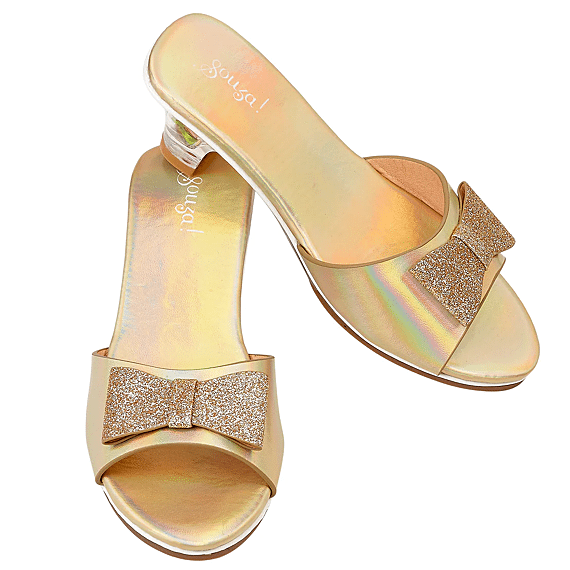 Gouden Slipper Met Hoge Hak - Emmeline - Verkleedschoenen Souza for kids - In den Olifant