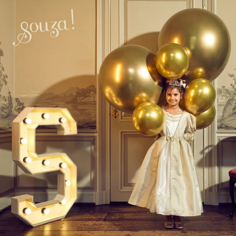 Gouden verkleedjurk - Frederique - Verkleedjurken Souza for kids - In den Olifant