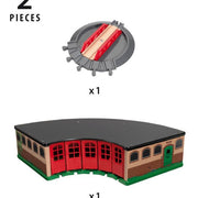Grand Roundhouse treinloods met draaischuif - 2 onderdelen - Treinsporen en accessoires Brio - In den Olifant