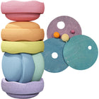 Grimms x Stapelstein® Set + Rolling Discs Cool Pastel - Open ended speelgoed Stapelstein - In den Olifant