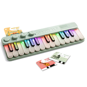 Groene kinderpiano met lichtgevende toetsen - Kidypiano Mini - Muziekinstrumenten Kidywolf - In den Olifant