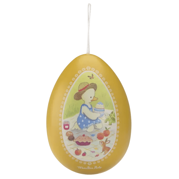 Groot geel metalen ei La Grande famille - 19 cm - Opbergers Moulin Roty - In den Olifant