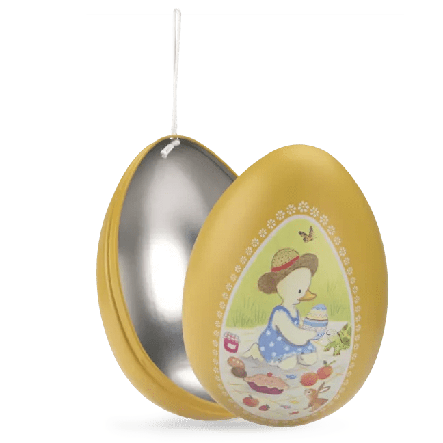 Groot geel metalen ei La Grande famille - 19 cm - Opbergers Moulin Roty - In den Olifant