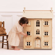 Groot poppenhuis in naturel houtkleur - 91 cm - Poppenhuizen en kastelen Le Toy Van - In den Olifant