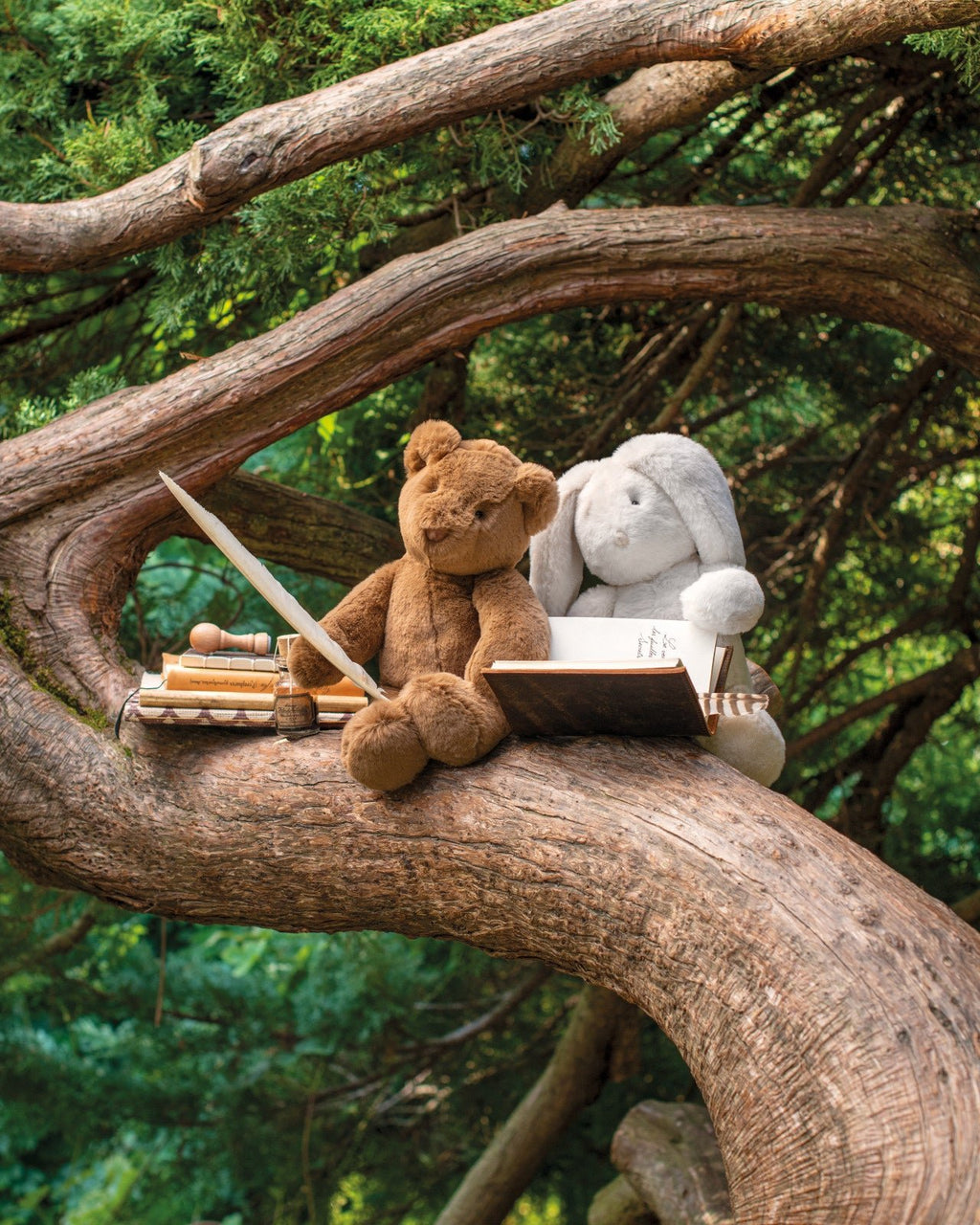 Grote beer kastanje bruin Arthur & Louison - 34 cm - Knuffelberen Moulin Roty - In den Olifant