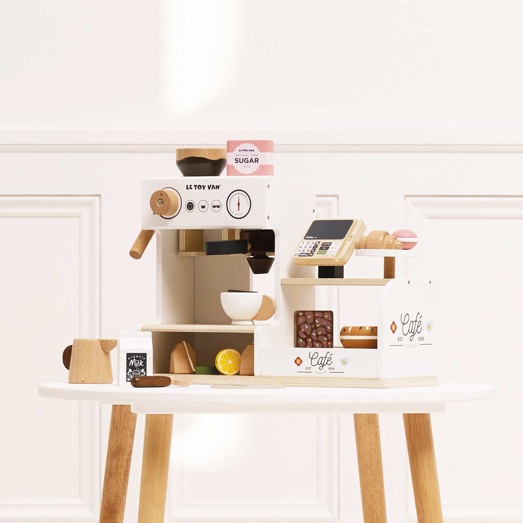 Grote houten koffiemachine - Barista Café Shop - Speelkeuken en winkeltje Le Toy Van - In den Olifant