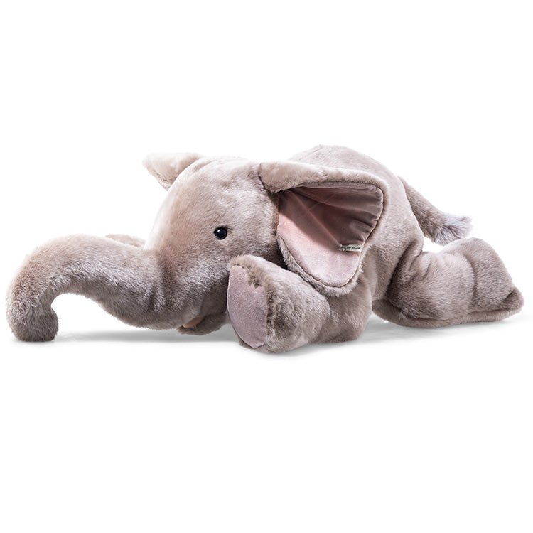 Grote liggende knuffel Trampili Elephant Light Grey - 85 cm - Wilde dieren Steiff - In den Olifant