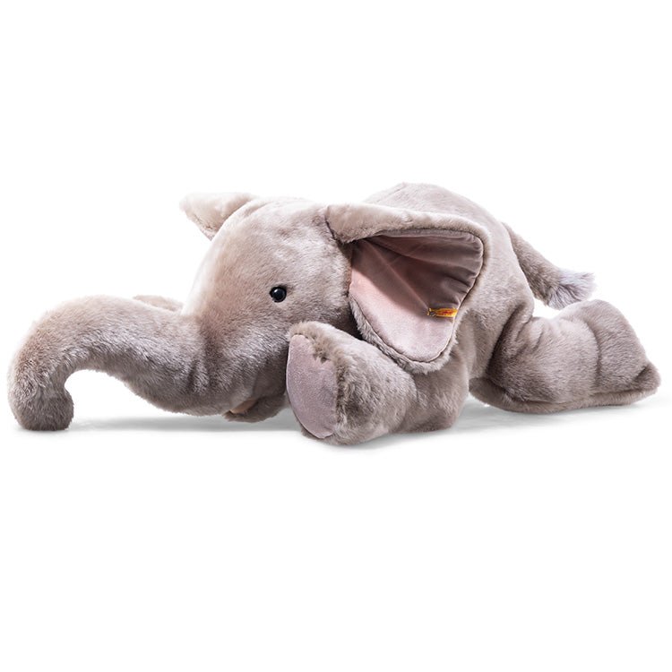 Grote liggende knuffel Trampili Elephant Light Grey - 85 cm - Wilde dieren Steiff - In den Olifant