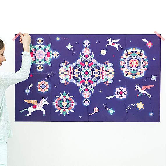 Grote Pixel Poster + 1000 Stickers Constellation | 7 - 12 Jaar - Stickers en stickersets Poppik - In den Olifant