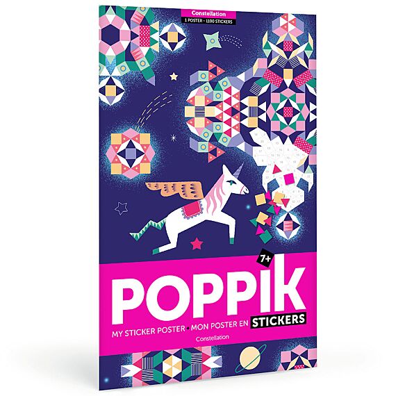Grote Pixel Poster + 1000 Stickers Constellation | 7 - 12 Jaar - Stickers en stickersets Poppik - In den Olifant