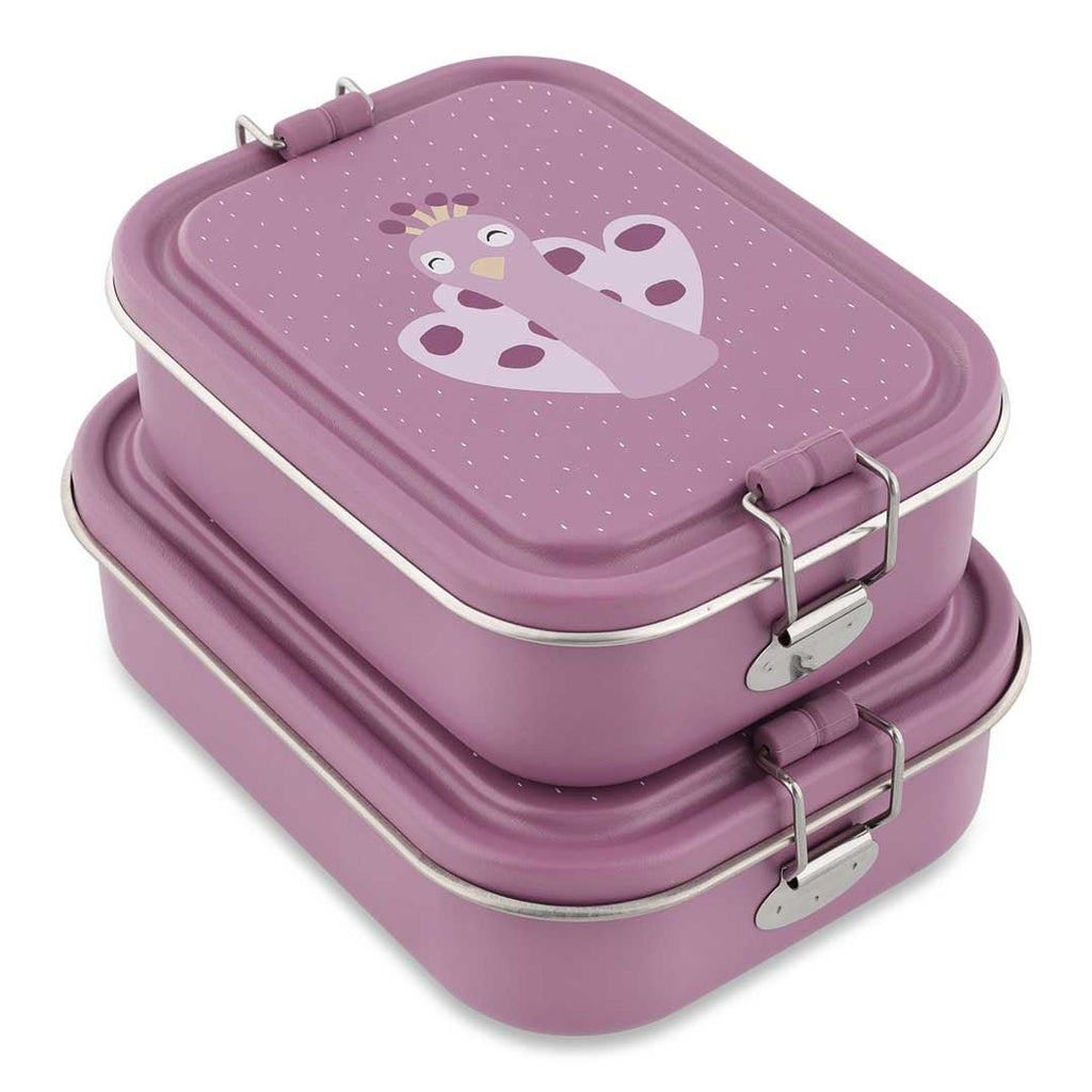 Grote RVS brooddoos - Mrs. Peacock - Lunchboxen en snackdoosjes Trixie - In den Olifant