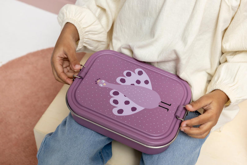 Grote RVS brooddoos - Mrs. Peacock - Lunchboxen en snackdoosjes Trixie - In den Olifant