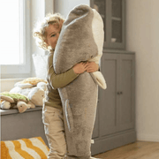 Grote Warmteknuffel Giant Whale Grey - 123 cm - XL Knuffels Senger Naturwelt - In den Olifant