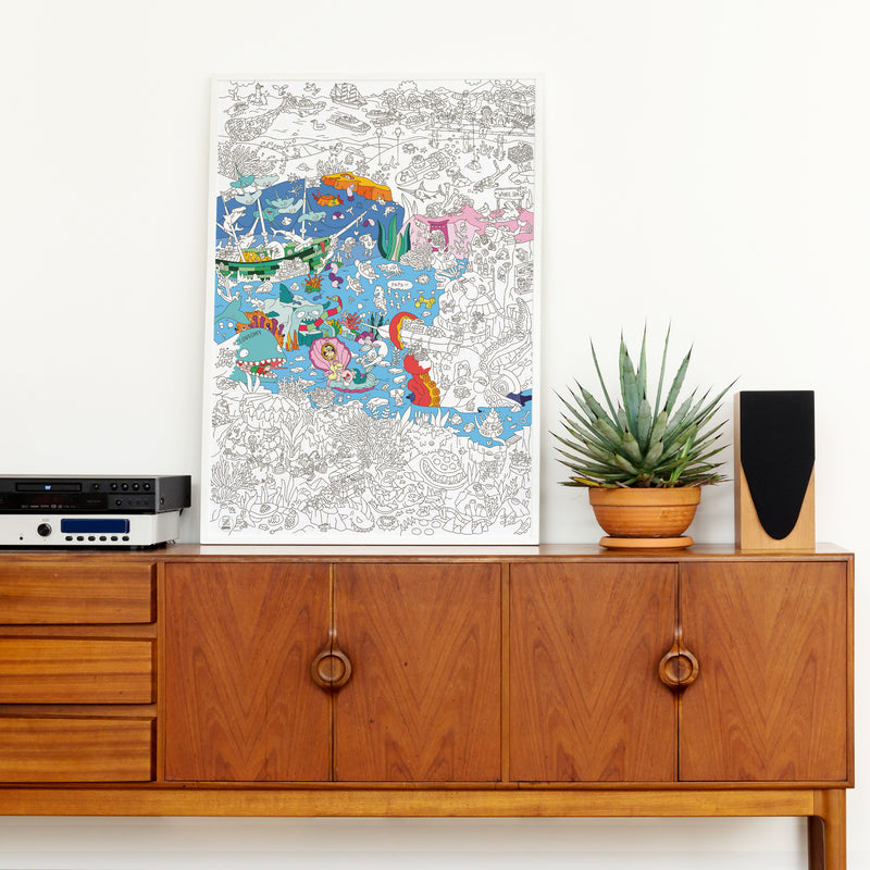 Grote kleurposter Giant Coloring Poster - Ocean