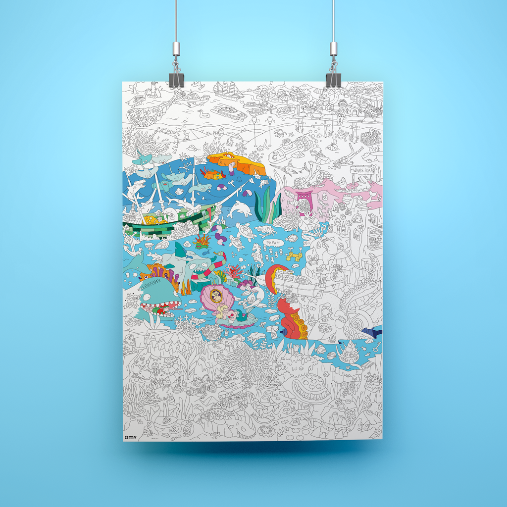 Grote kleurposter Giant Coloring Poster - Ocean