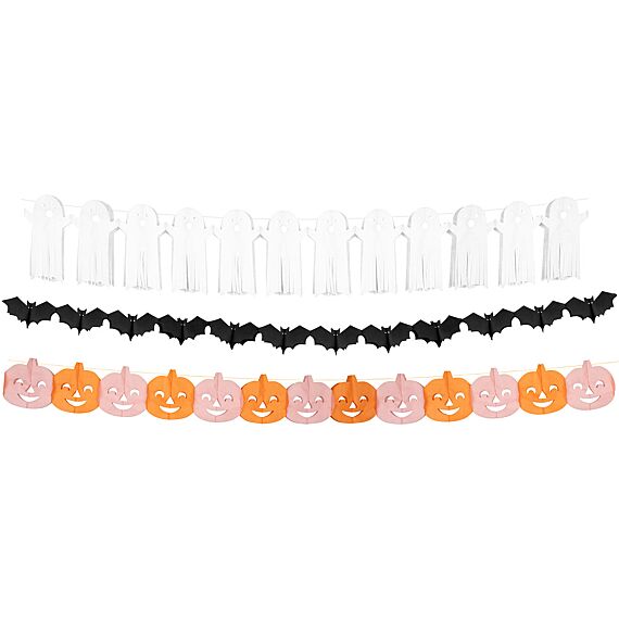 Papieren Slingers Tissue Paper Halloween Garlands - Set Van 3