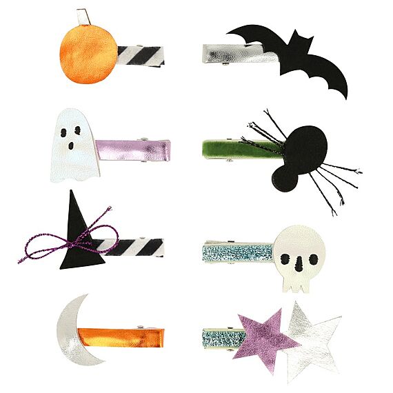 Haaraccessoires Halloween Icons Hair Clips - Set Van 8 - Haarspeldjes en diadeems Meri Meri - In den Olifant