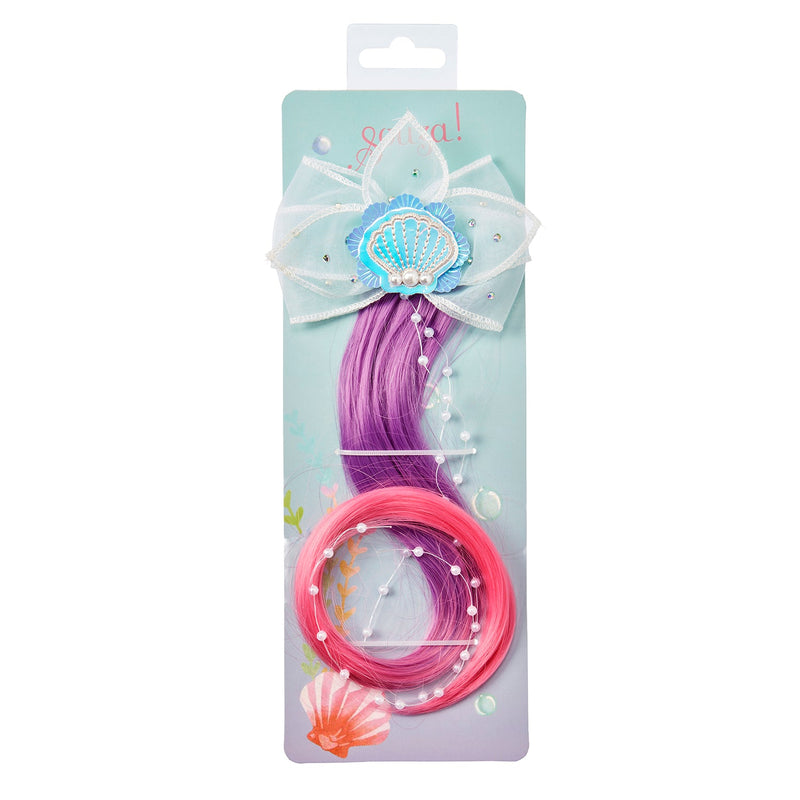 Haarclip met haarstuk Naiara, schelp, paars, roze - Verkleedaccessoires Souza for kids - In den Olifant