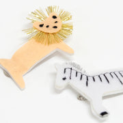 Haarclips Felt Zebra and Lion - set van 2 - Haarspeldjes en diadeems Meri Meri - In den Olifant