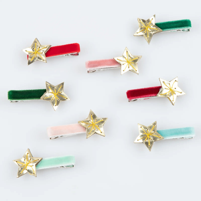 Haarspeldjes Gold Star Hair Clips - set van 8 - Haarspeldjes en diadeems Meri Meri - In den Olifant