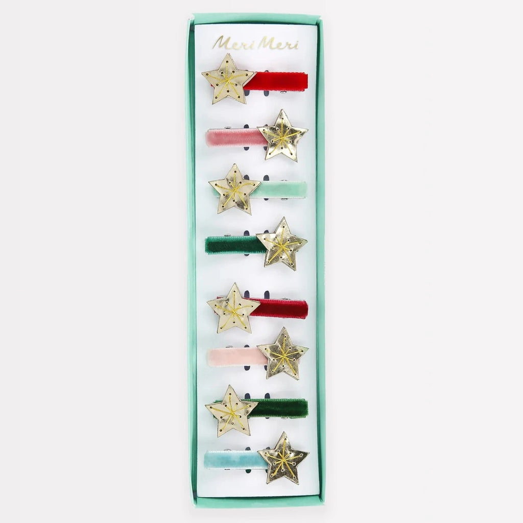 Haarspeldjes Gold Star Hair Clips - set van 8 - Haarspeldjes en diadeems Meri Meri - In den Olifant