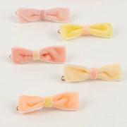 Haarspeldjes pastel velvet mini bow clips - set van 10 - Haarspeldjes en diadeems Meri Meri - In den Olifant