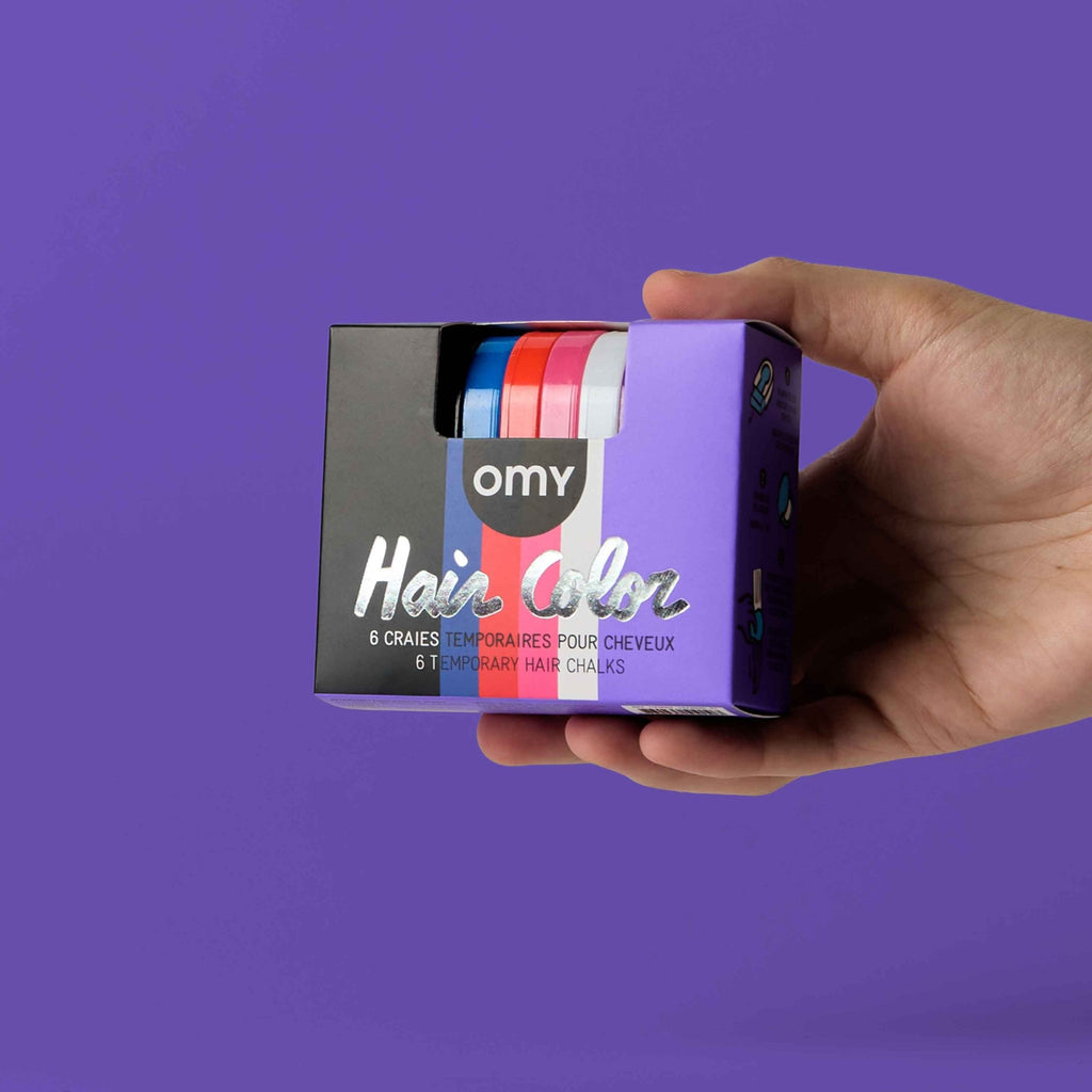 Hair Chalk Wicked - set van 6 haarkrijtjes - Kinderschmink en tattoos Omy - In den Olifant