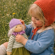 Handgemaakte Aankleedpop Blütenkind Ida - 38 cm - Lappenpoppen Nanchen Natur - In den Olifant