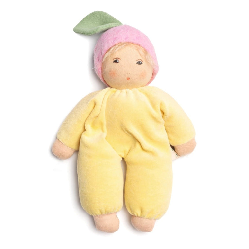 Handgemaakte Eerste Pop Blütenbaby Geel - 22 cm - Lappenpoppen Nanchen Natur - In den Olifant