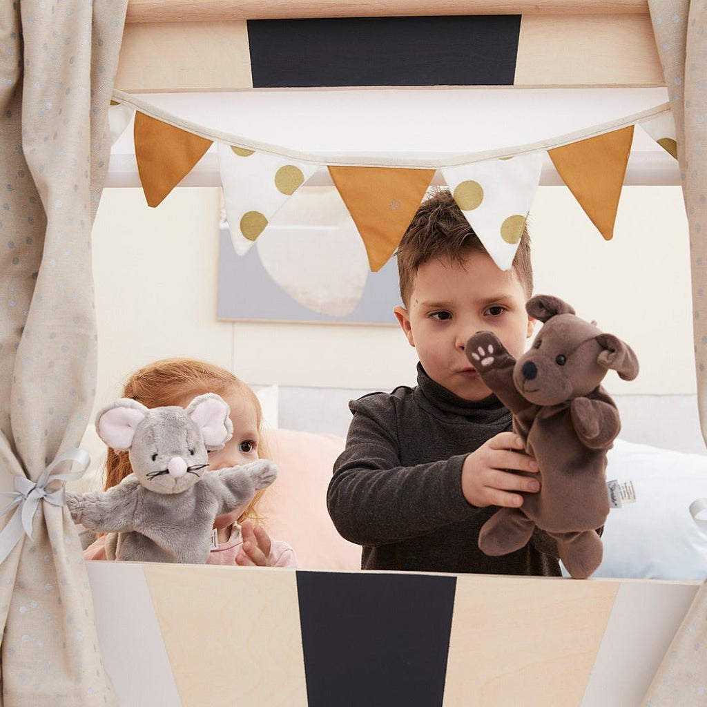 Handpop En Knuffeltje Muis - 34 cm - Handpoppen Sterntaler - In den Olifant