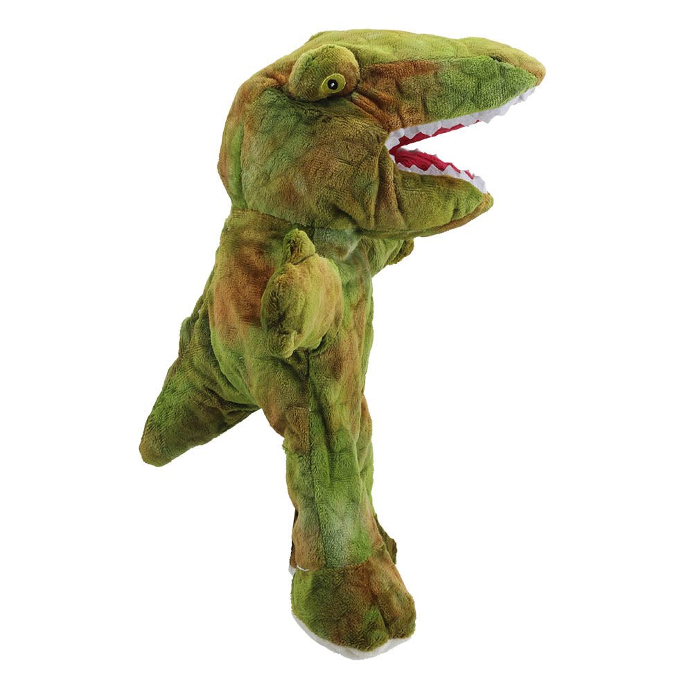 Handpop Knuffel T - Rex - Eco Walking Puppets - Handpoppen The Puppet Company - In den Olifant