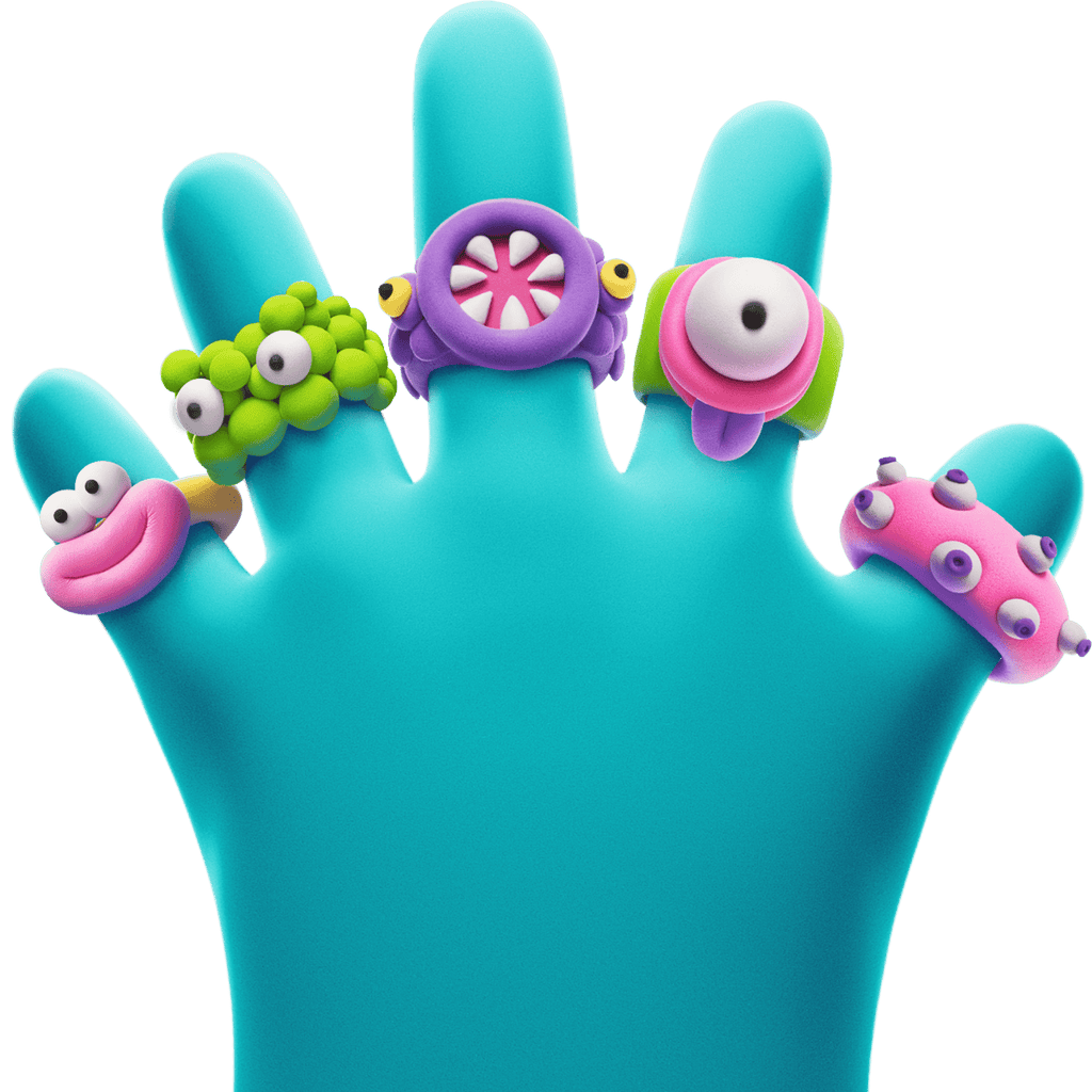 Hey Clay Bijoux Alien Rings - 3 potjes - Boetseren Hey Clay - In den Olifant