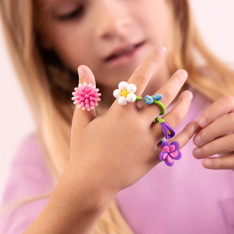 Hey Clay Bijoux Rings Flower - 3 potjes - Boetseren Hey Clay - In den Olifant