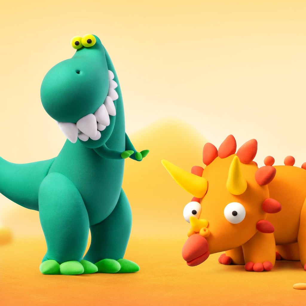 Hey Clay boetseerset Dinos - 15 potjes - Boetseren Hey Clay - In den Olifant