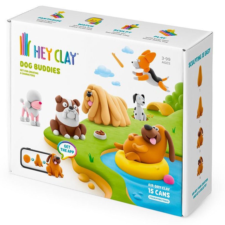 Hey Clay boetseerset Dog Duddies - 15 potjes - Boetseren Hey Clay - In den Olifant