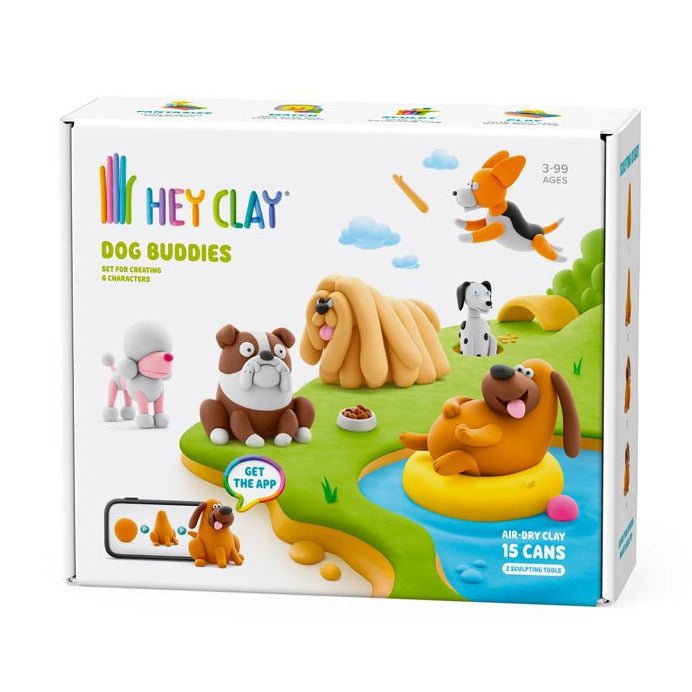 Hey Clay boetseerset Dog Duddies - 15 potjes - Boetseren Hey Clay - In den Olifant