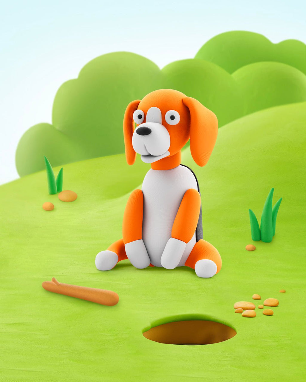 Hey Clay boetseerset Dog Duddies - 15 potjes - Boetseren Hey Clay - In den Olifant