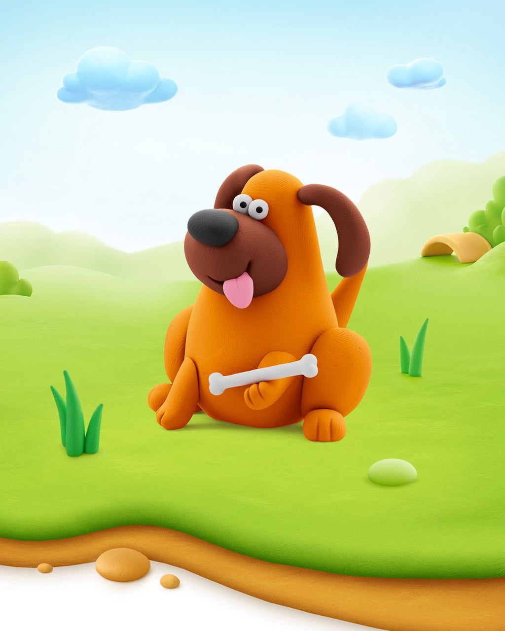 Hey Clay boetseerset Dog Duddies - 15 potjes - Boetseren Hey Clay - In den Olifant