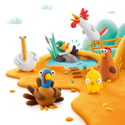 Hey Clay boetseerset Farm Birds - 15 potjes - Boetseren Hey Clay - In den Olifant