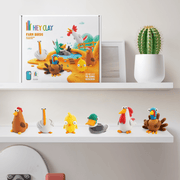 Hey Clay boetseerset Farm Birds - 15 potjes - Boetseren Hey Clay - In den Olifant