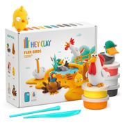 Hey Clay boetseerset Farm Birds - 15 potjes - Boetseren Hey Clay - In den Olifant