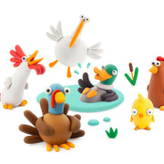 Hey Clay boetseerset Farm Birds - 15 potjes - Boetseren Hey Clay - In den Olifant
