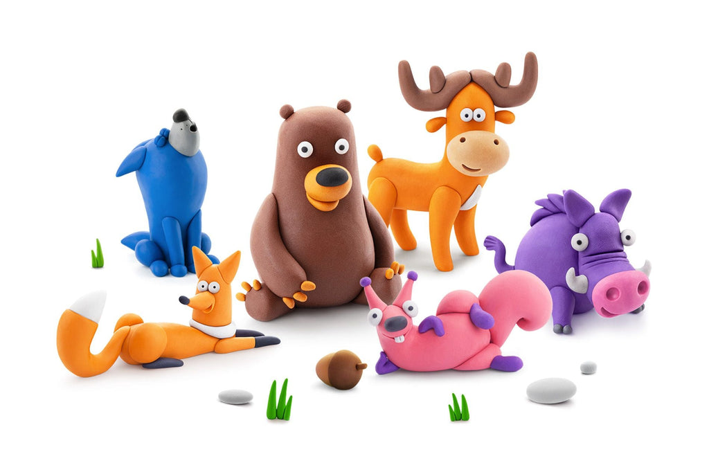 Hey Clay boetseerset Forest Animals - 15 potjes - Boetseren Hey Clay - In den Olifant
